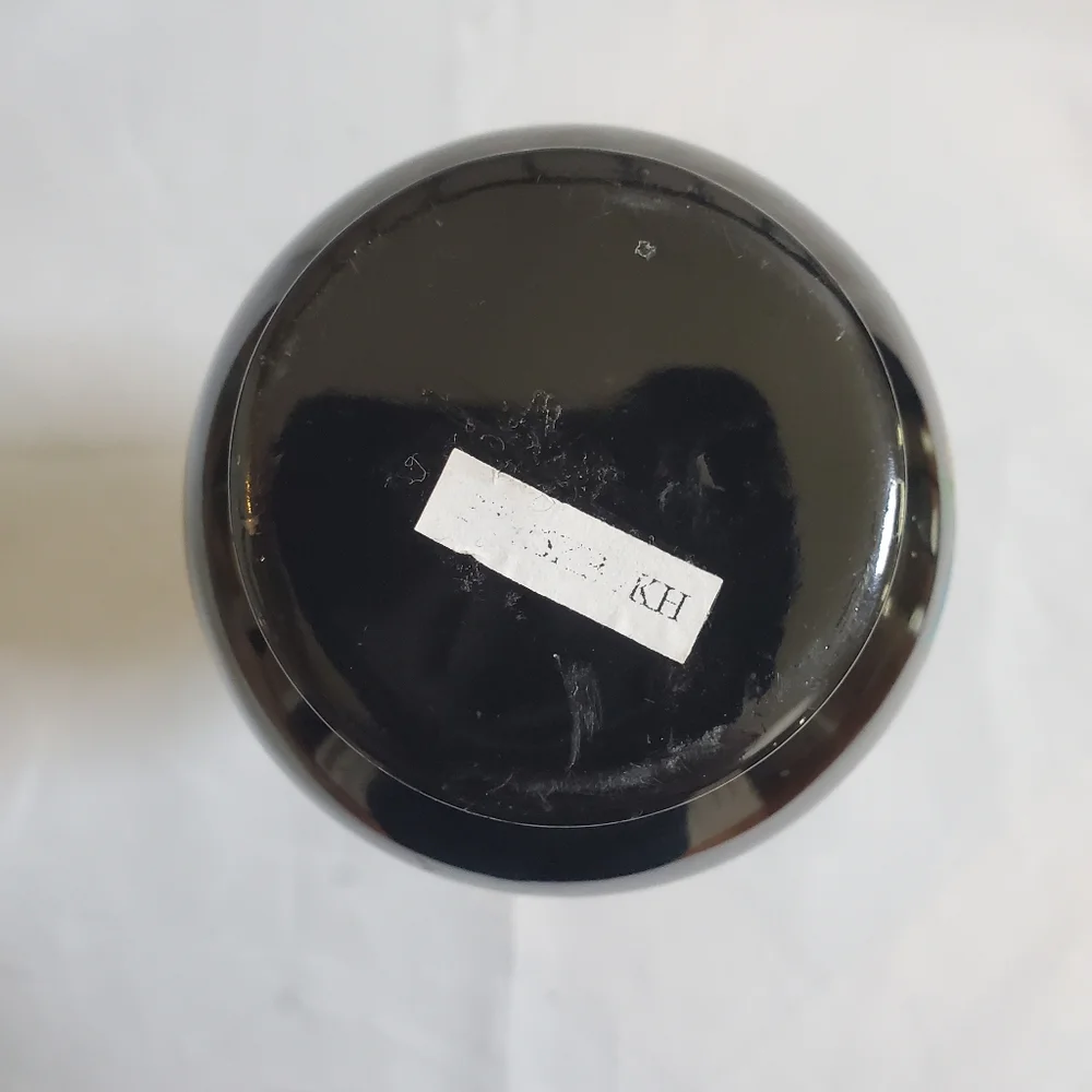 Black Lacquer Flower Butterfly Vase AS IS